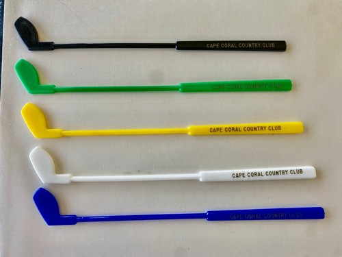 10 Vintage Swizzle Sticks Cape Coral Country Club Golf Clubhouse Florida - Picture 2 of 7