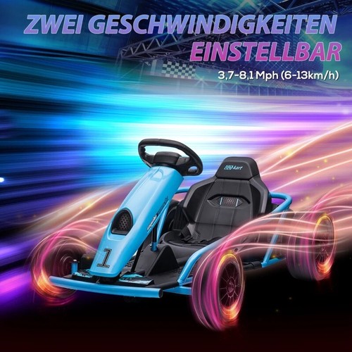 Kinder Elektro GoKart Auto Drift Kart Kinderauto 24V Doppelmotor 13 km EVA Musik - Bild 5 von 11