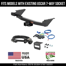 For 23-24 GMC Canyon Trailer Hitch w/ 5 Pin Wiring Fit w/ USCAR Plug Curt 8K 2"