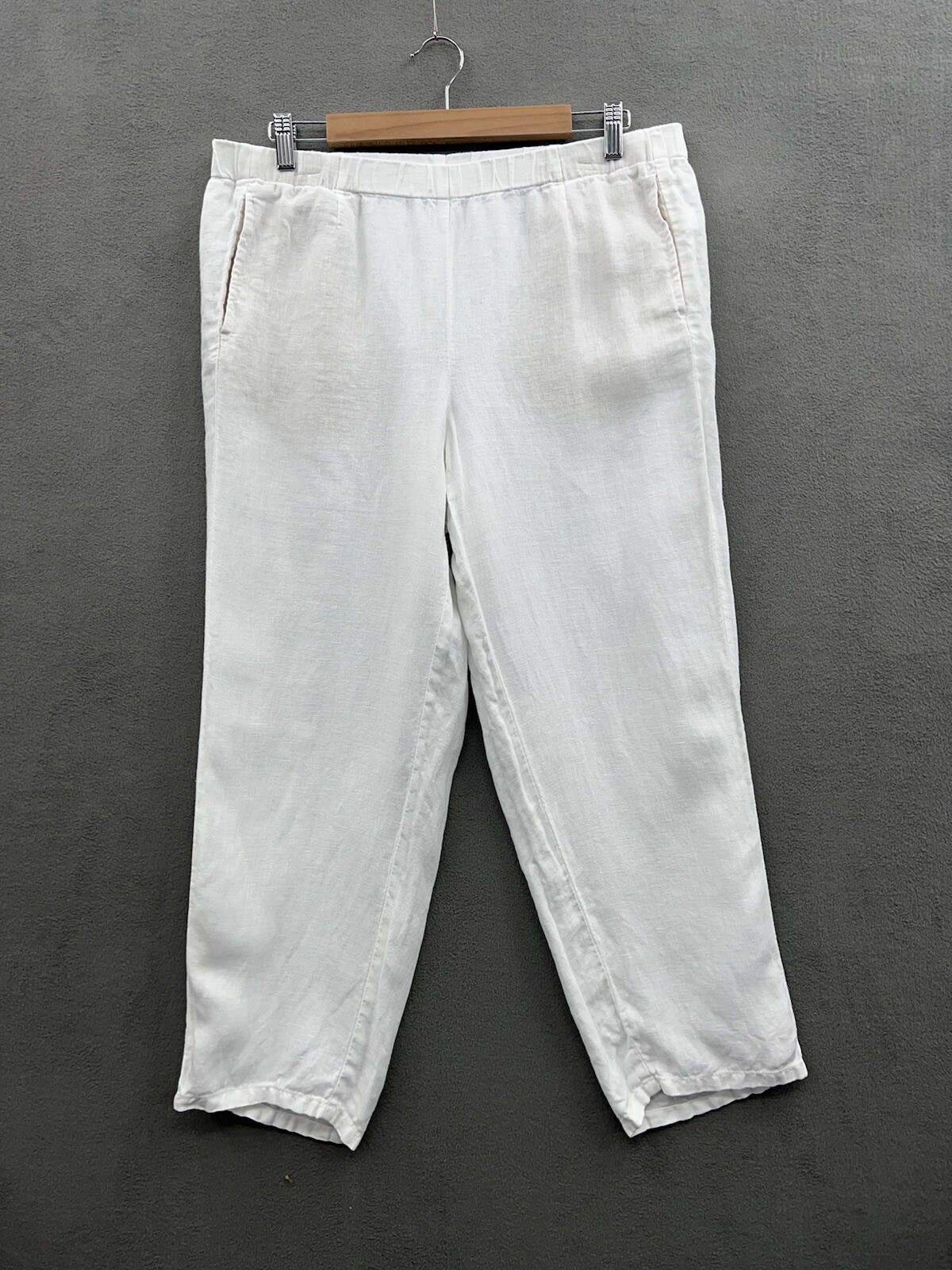 J Jill Love Linen Womens Medium Tall White Cropped Linen Pants