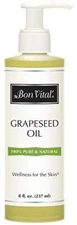 Bon Vital' Grapeseed Oil, 100% Pure Skin Toner and Massage Oil, Used for Hair