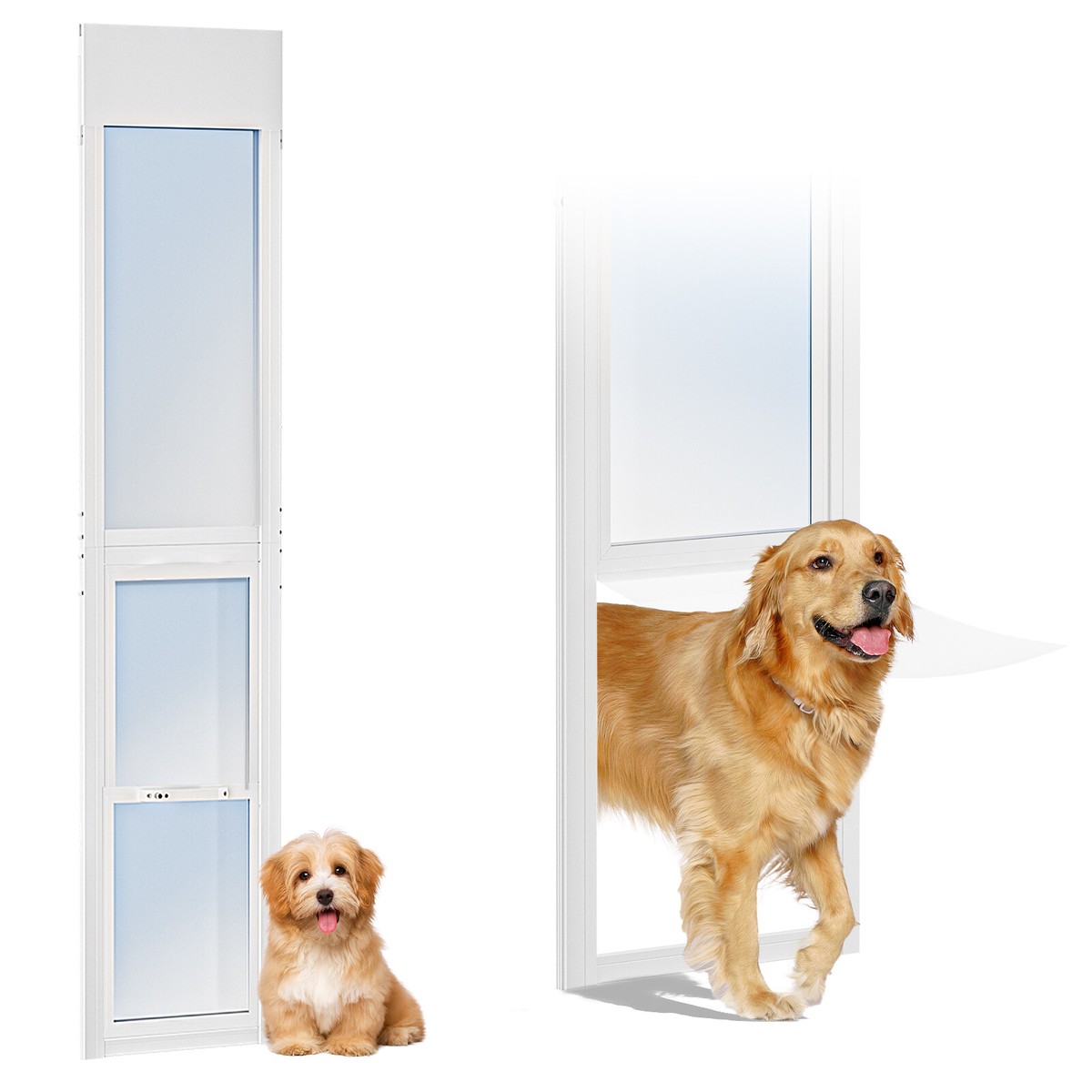 SLSY Extra Large Dog Door for Sliding Glass Door Adjustable