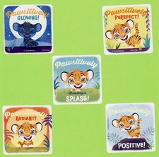 10 Pawsitively Positive Large Stickers - Party Favors - Rewards - Tiger