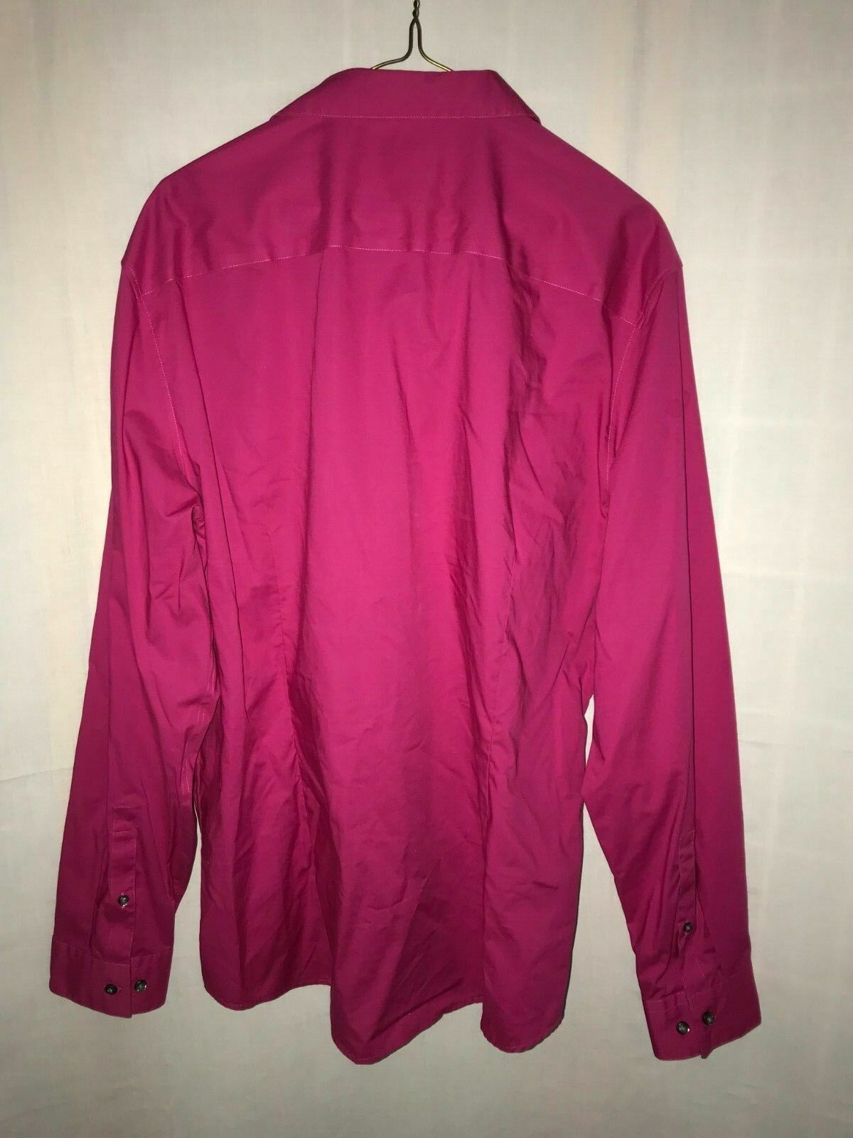 CALVIN KLEIN PINK DRESS SHIRT NON IRON BODY FIT SIZE XL 17-17.5  thumbnail 2
