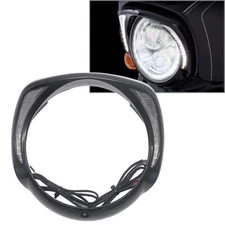 LED Headlight Headlamp Bezel Visor Trim Ring Fit For Harley Touring 2014+ Black