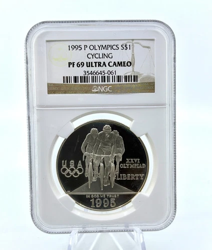 1995-P NGC PF69 Ultra Cameo Olympics $1 Cycling Proof Coin
