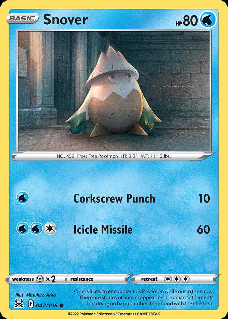 Pokemon Snover (42/222) Lost Origin LP REVERSE HOLO