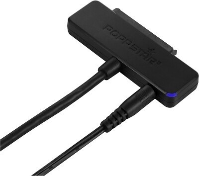 POPPSTAR Festplatten-Adapter (USB 3.1 Gen 1 Typ A) Sata USB Kabel mit Netzteil