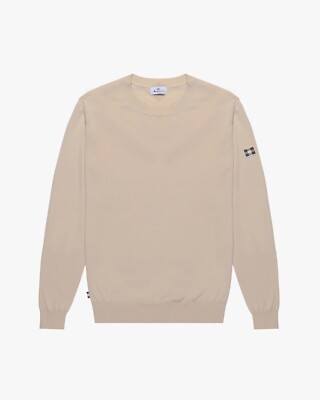 AQUASCUTUM Active Woven Patches Pullover Sweater Beige