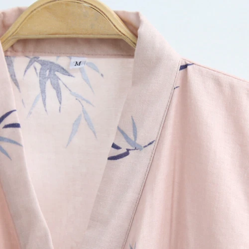 Pijama japonés Yukata kimono algodón bambú Khan albornoz al vapor ropa de dormir - Imagen 10 de 17