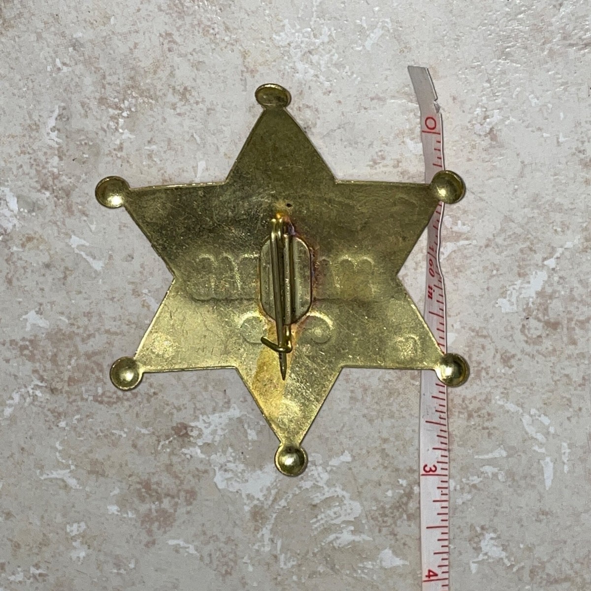 US MARSHALL BADGE BRASS STAR SHAPED WESTERN COSTUME ACCESSORY