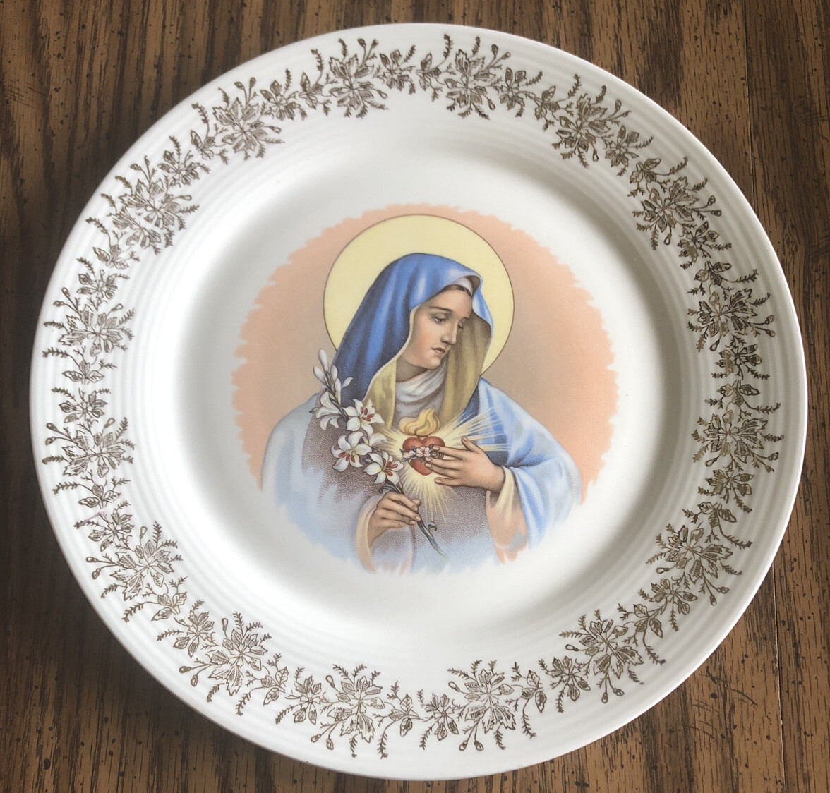 VIRGIN MARY PLATE BY SANDERS MANUFACTURING NASHVILLE, TENN USA