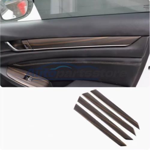 Fit For Honda Accord 2018-2022 Matt Wood Grain Inner Door Panel Cover Trim 4PCS