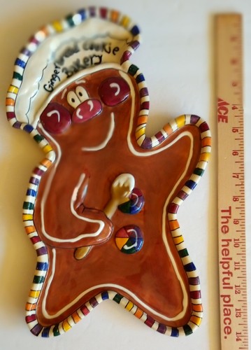 Plato de galletas/plato de caramelo Blue Sky 2003 pan de jengibre niño brezo visón de oro 2 piezas - Imagen 2 de 11