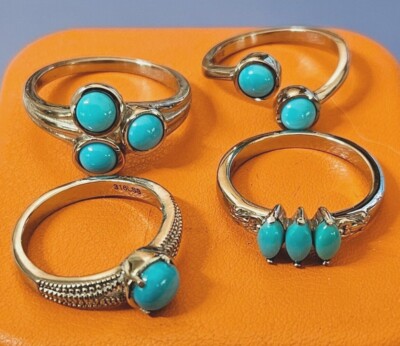 Sleeping Beauty Turquoise Rings in 316L Stainless Steel Sizes 7, 8, or 10 