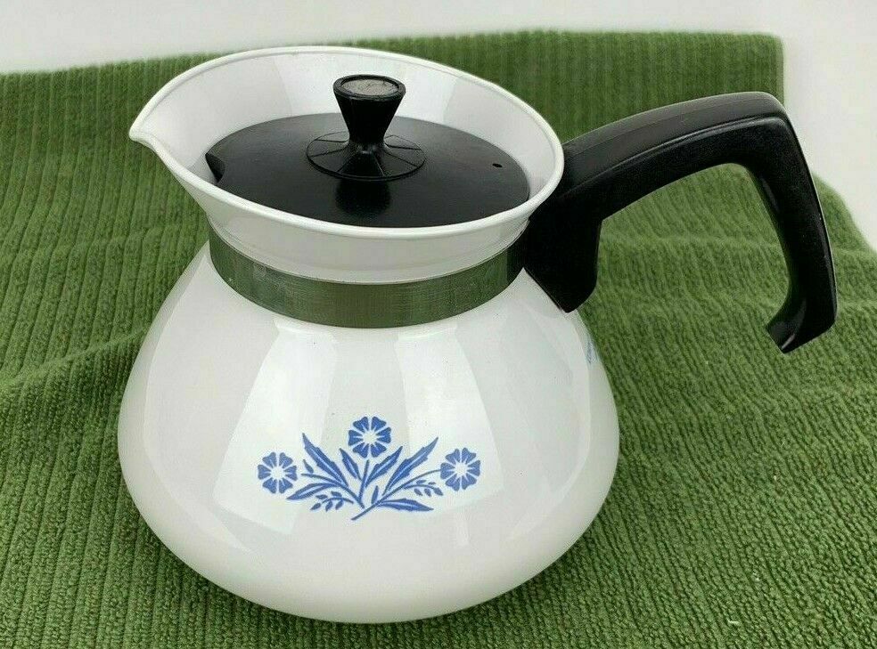 Stovetop Coffee Blue Cornflower Coffee Pot Corning Ware Cornflower