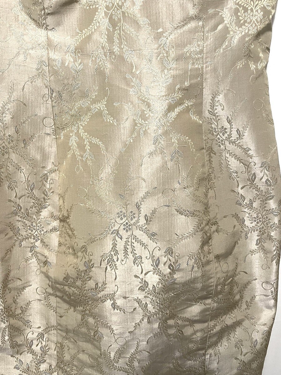 Ellie Tahari Women's Silk Cream & Gold Dress Sz 2.  Bust-32,Waist-25,Hips-30,L-33 | eBay