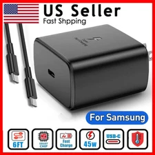 45w USB-C Super Fast Wall Charger+6ft Cable For Samsung Galaxy S25 S24 S23 S22