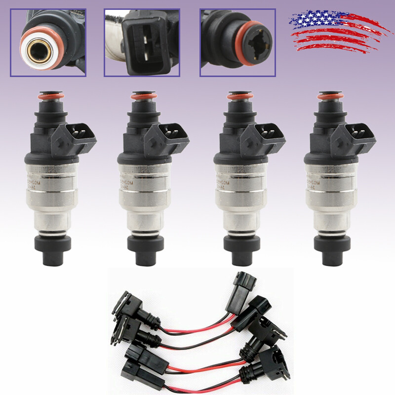 4pcs Fuel Injectors 370cc Fits Honda OBD1 OBD2 B16 B18 B20 D15 D16 D18