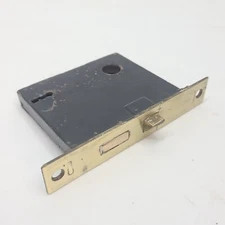 Gold Tone Mortise Lock Door Hardware Salvage Estate Skeleton Keyhole NO Key (C)