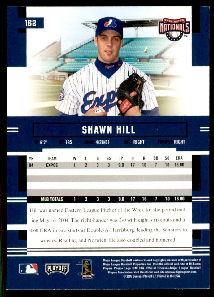 2005 Playoff Prestige Shawn Hill Baseball Cards #162 - Image 2 of 2