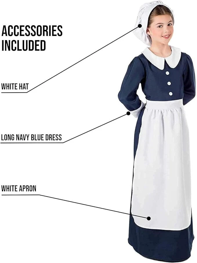 Disfraz de enfermera histórico para niñas Vestido de ruiseñor Florencia Halloween Foto 3 de 4