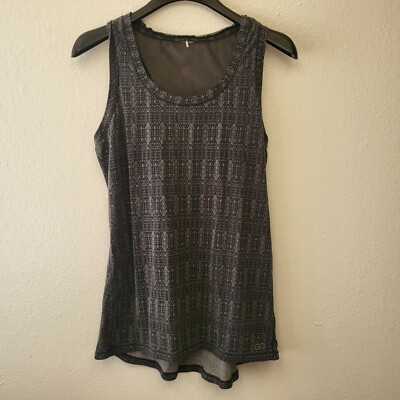 Infinite Tank Top Womens Size S Gray Stretch Lightweight Active Shirt Mesh Back