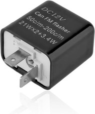 12V Speed Adjustable 2 Pin LED Flasher Relay, Electronic Black/1PCS