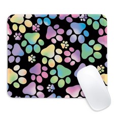 Cute Dog Paw Square Mouse Pad,Non-Slip Rubber Base Mouse Pad,Home Office Deco...