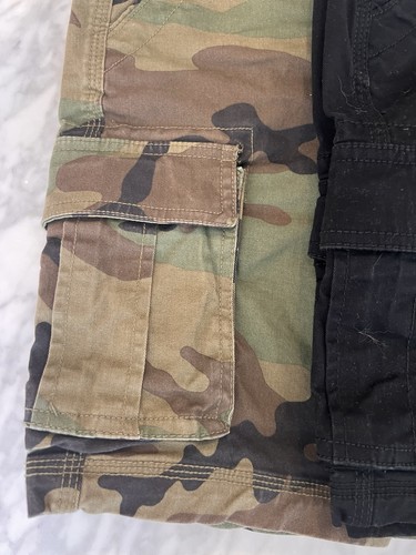 2 PR GAP KIDS BOYS GREEN CAMOUFLAGE & BLACK CARGO SHORTS SIZE 10 - Picture 2 of 6