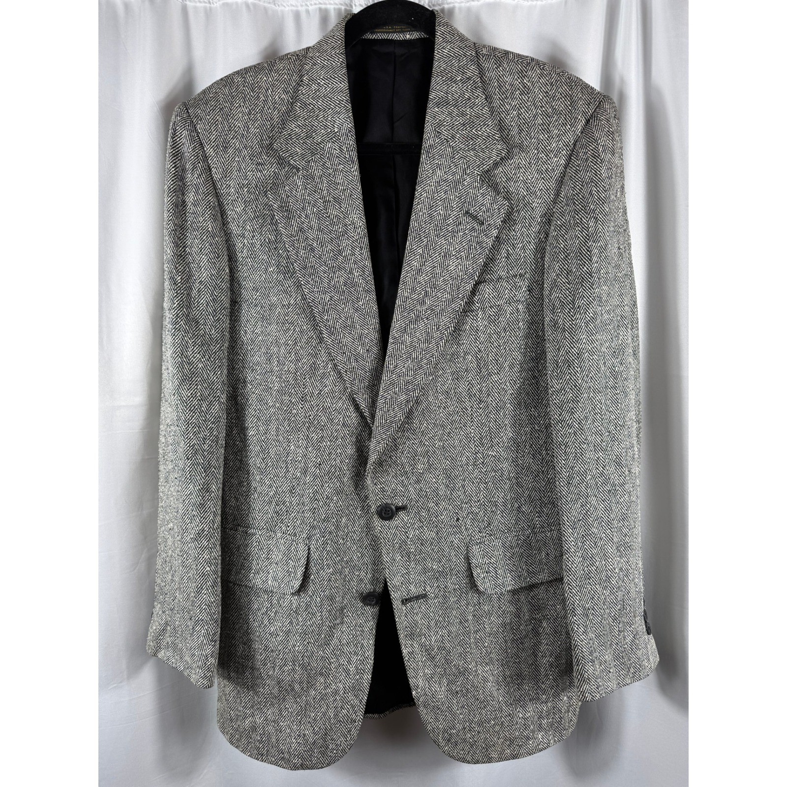 Herringbone Blazer Robert Stock Sport Coat Mens Tweed Wool B