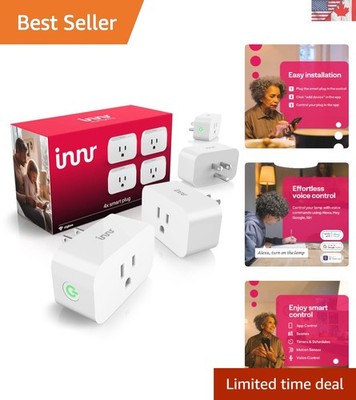 Smart Home 4-Pack Zigbee Plugs: Voice Control & Overload Protection Included