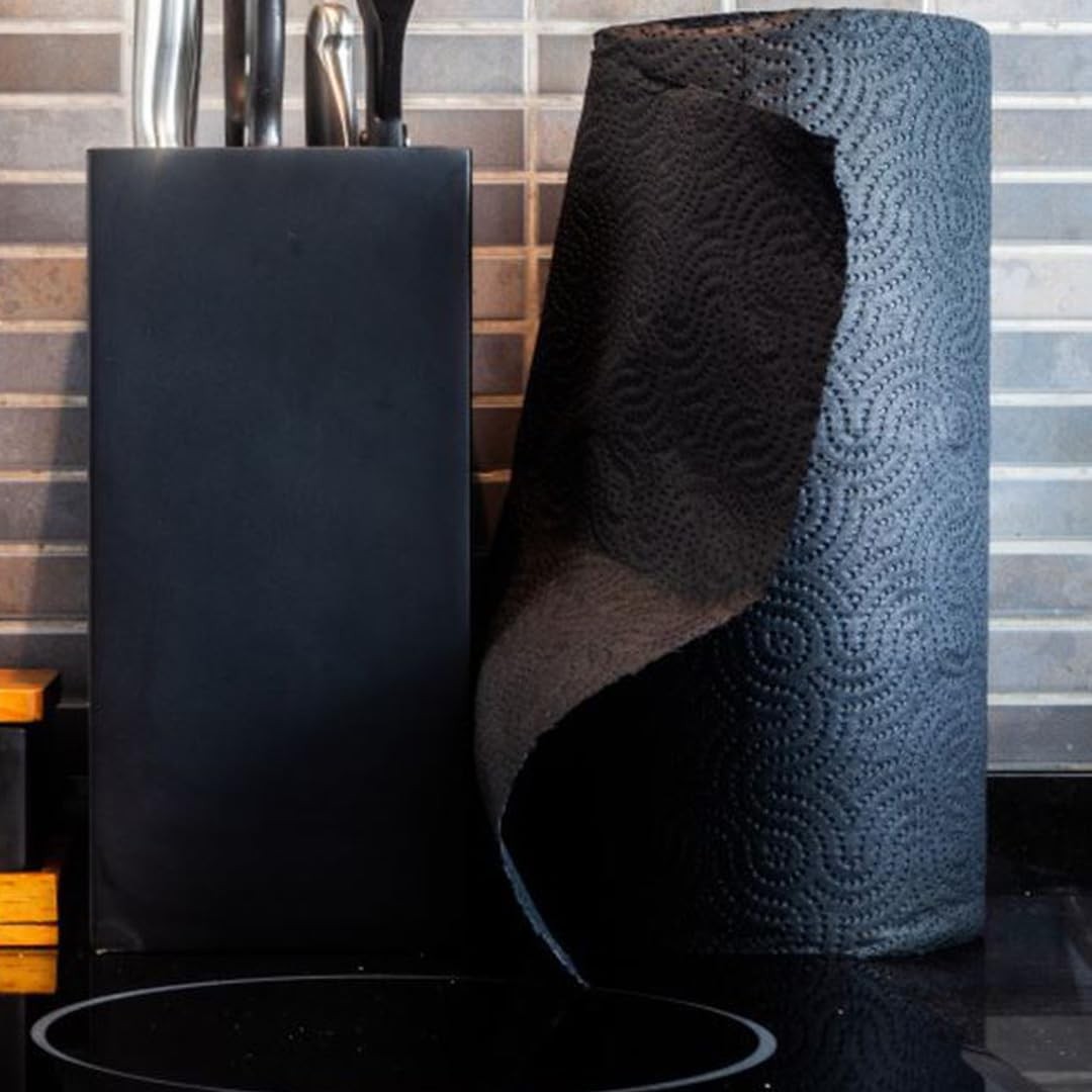 Renova Kitchen Paper Towels, Single Roll, Black, Absorbent  Durable