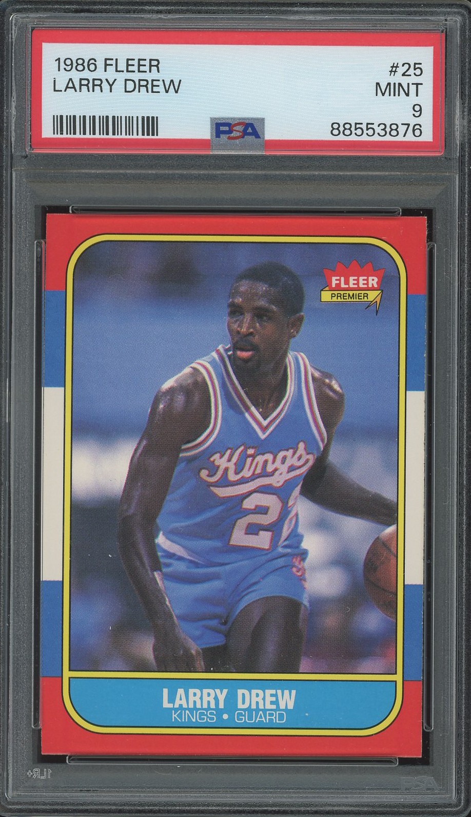 1986 Fleer  # 25  Larry Drew  PSA  9