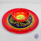 Ceramica El Avion Spain Hand Painted Chip & Dip Plate Spanish Pottery Fiesta App