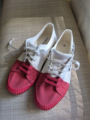 Calvin Klein Jeans Canvas Sneakers White Red Lace Up Men's Colorblock