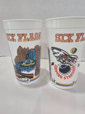 Vintage six flags Looping Starship collectors cups
