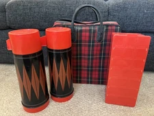 Vintage Tartan Plaid Picnic Set Sears
