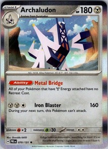 Archaludon 70/131 Pokémon TCG Prismatic Evolutions Rare Holo -NM/M