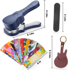 Guitar Pick Punch Kit Bass Guitar Picks Puncher with 15 Variety Pick Strips...