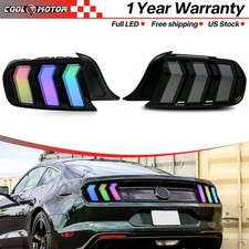 Pair Rgb Led Tail Lights For 2015-2023 Ford Mustang Rear Lights W Animation Drl