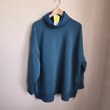 All in Motion Women's Airy Sleek Funnel Neck Sweatshirt Teal Blue NWT XXL