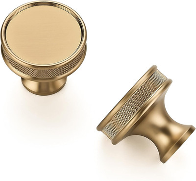 30 Pack Champagne Bronze Knurled Cabinet Knobs for Kitchen & Dresser Drawers