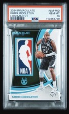 2024-25 Immaculate Khris Middleton Logoman 1/1 PSA 10 Gem Mint Game Used Dated