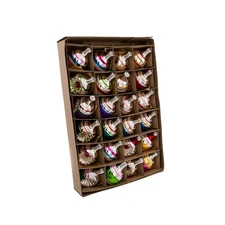 Kurt Adler Early Years Mini Glass Ornament Set of 24 - Ball and Reflector (YA...