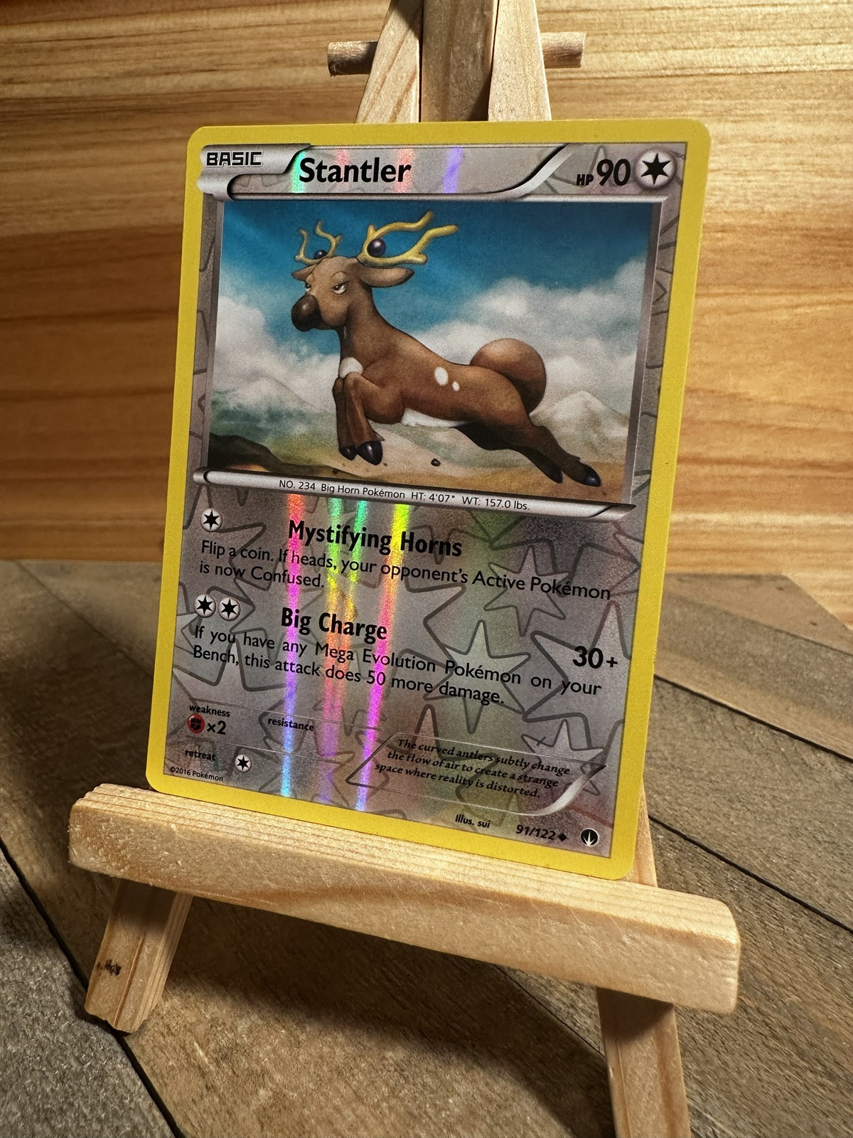 Pokemon XY - BREAKpoint Reverse Holo Stantler #91/122 Lightly played