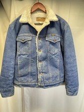 Wrangler Blue Sherpa Lined Jean Jacket Button Front Pockets Size M 40 Wrangler Blue Sherpa Lined Jean Jacket Button Front Pockets Size M 40