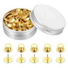 50Pcs Metal Locking Pin Backs, Locking Pin Keepers Locking Clasp, Gold