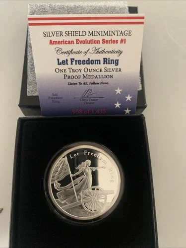 2020 Silver Shield Let Freedom Ring Proof Round American Evolution 1