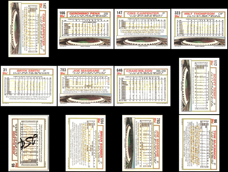 Lote de tarjetas 1992 Topps St. Louis Cardinals (23) - Artículo imprescindible - ¡solo hoy! Foto 3 de 4